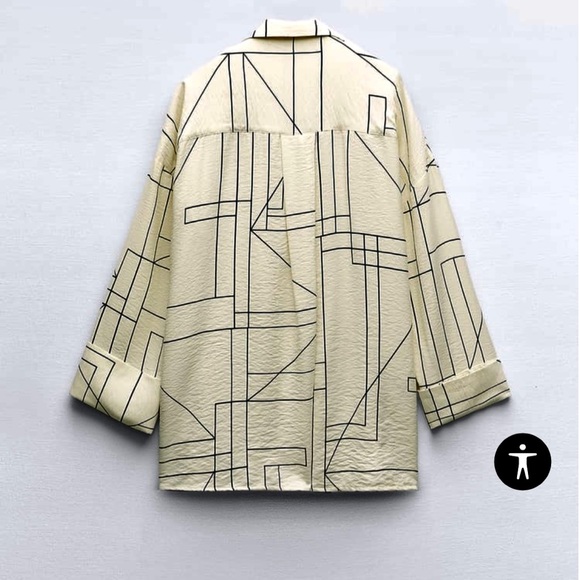 ZARA GEOMETRIC PRINT BLAZER - Picture 4 of 11